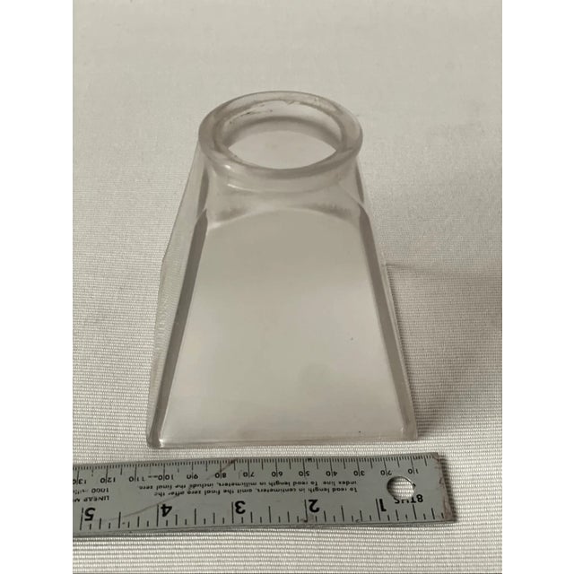 Mid-Century Modern Vintage Art Deco Style Pyramidal Frosted Glass Shade For Sale - Image 3 of 4