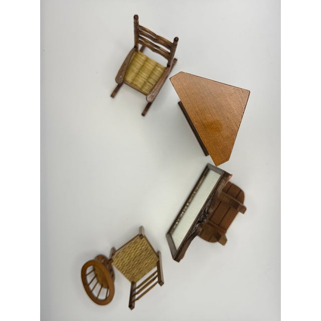 A charming and high-quality vintage Shackman dollhouse miniature furniture set, crafted at 1:12 scale and made from real...