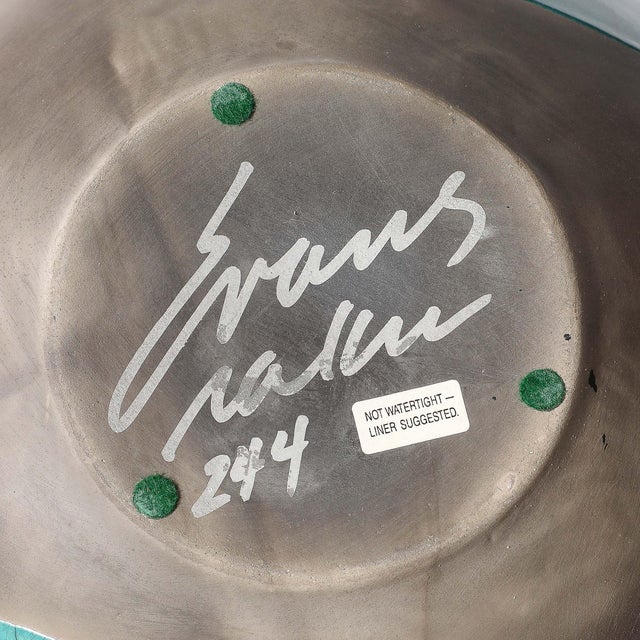 Mid-Century Glazed Gray & Violet Textural Ceramic Vase Signed Tony Evans For Sale - Image 11 of 11