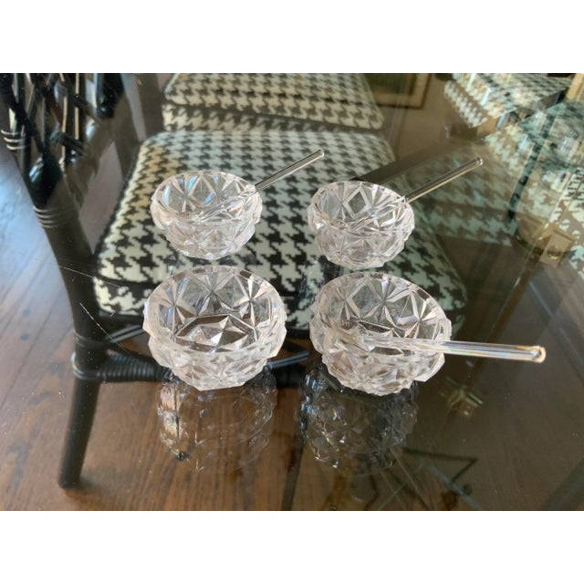 Lovely Crystal salt cellars and spoons make a lovely addition to your table. A conversation starter. This is what they...