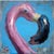 Inflatable Flamingo I by Andreas Claussen | Oil on canvas Pink flamingo with black accent. For Sale