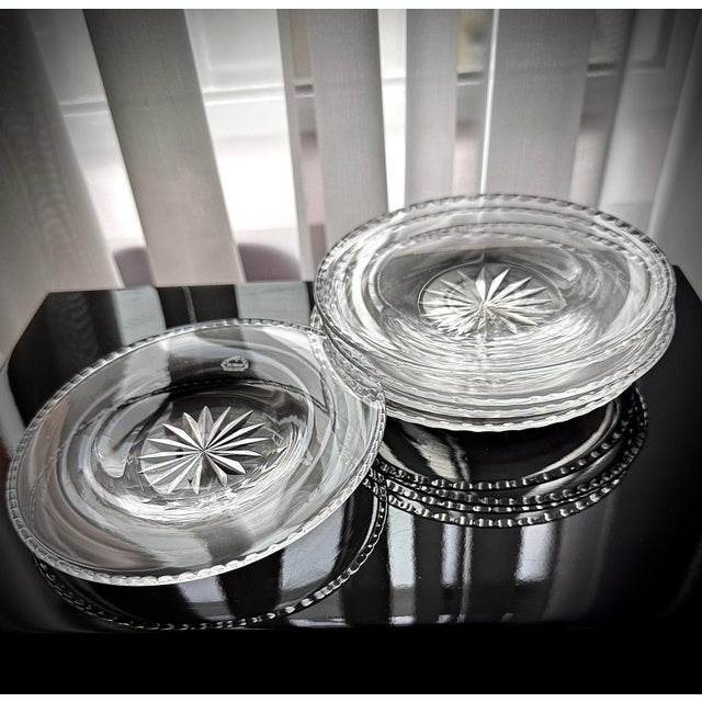 English Cut Glass Dessert Plates from Webb Corbett, 1950, Set of 5 For Sale - Image 9 of 14
