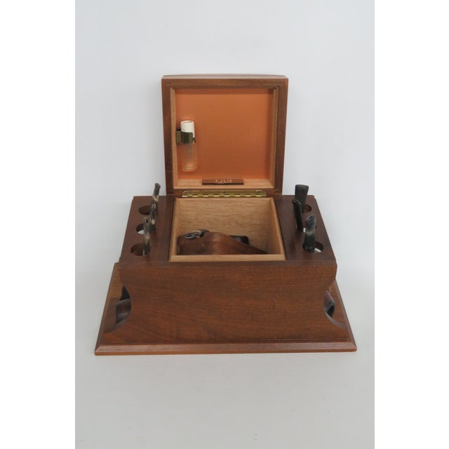 Alfred Dunhill of London Wood Humidor Pipe Stand 9pc Total Set With Pipes 4988b For Sale - Image 12 of 18