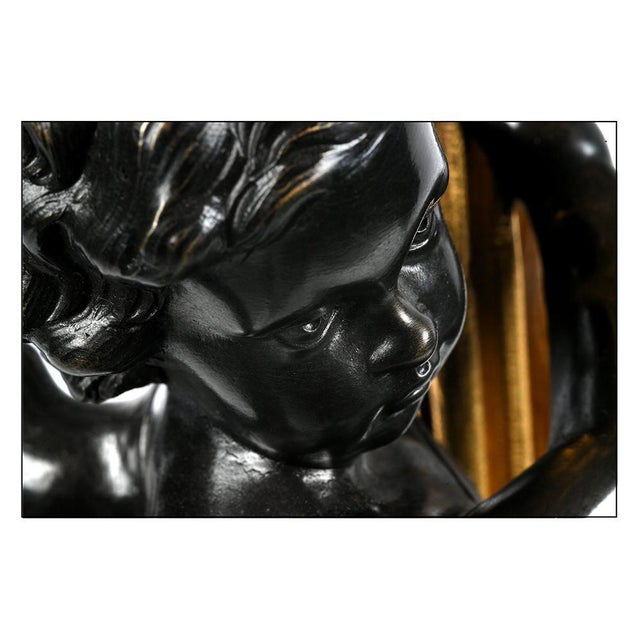 Large 19th Century Patinated and Gilt Bronze Candleholders, Set of 2 For Sale - Image 6 of 9