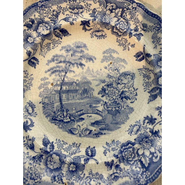 Antique Staffordshire Transferware Small Plates- Set of 6 For Sale - Image 4 of 5
