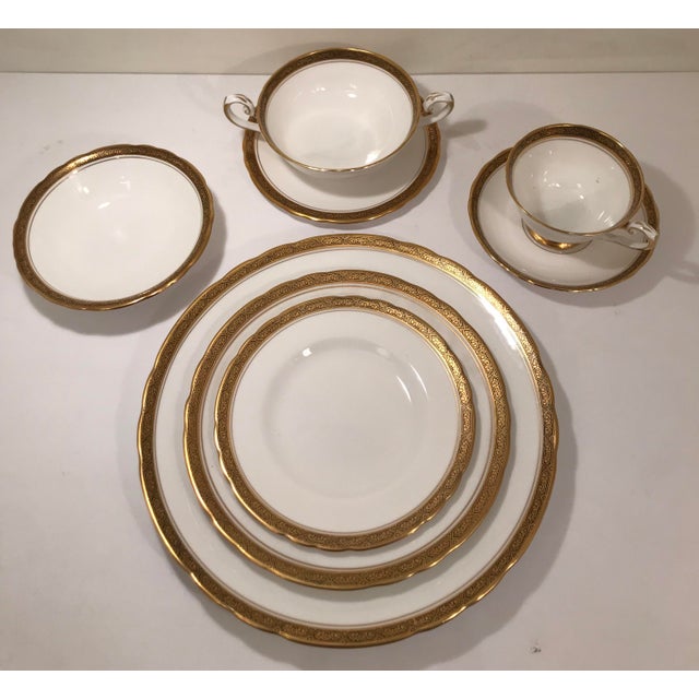 Royal Tuscan Fine Bone China 24k Gold Plated Trim and Black Trim