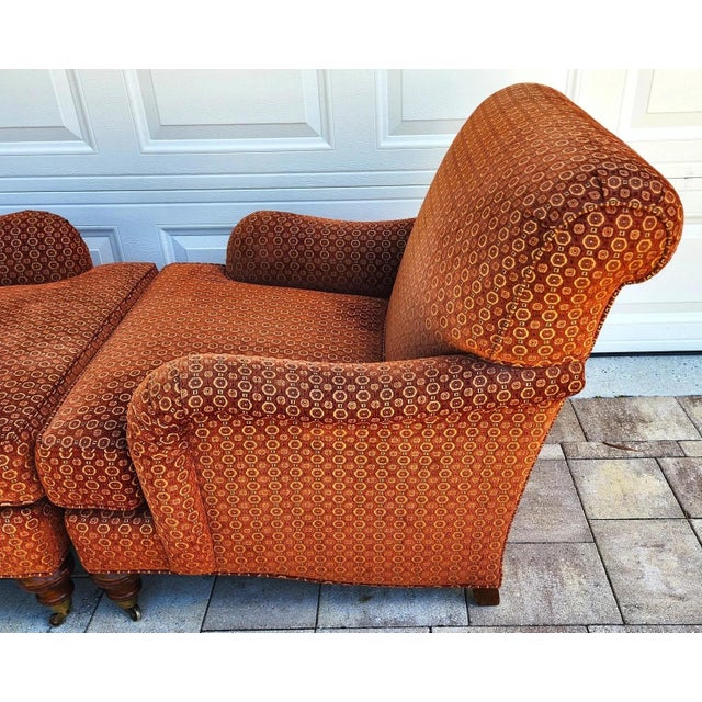 Robert Allen Club Chairs Plush English Pair For Sale - Image 12 of 14