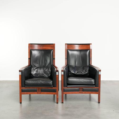 Art Deco Chairs in Black Cow Leather from Schuitema, Set of 2 For Sale - Image 16 of 16