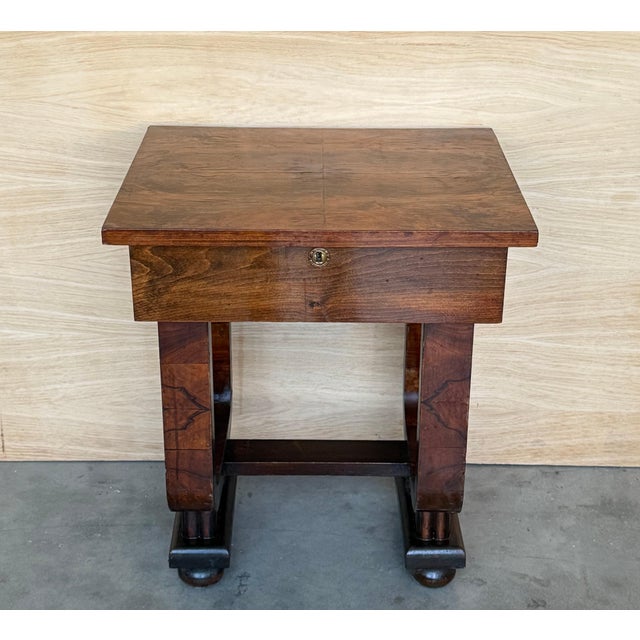 Art Deco Mid 20th Century Art Deco Sewing Stand Work or Side table Table with Black Ebonized details For Sale - Image 3 of 18