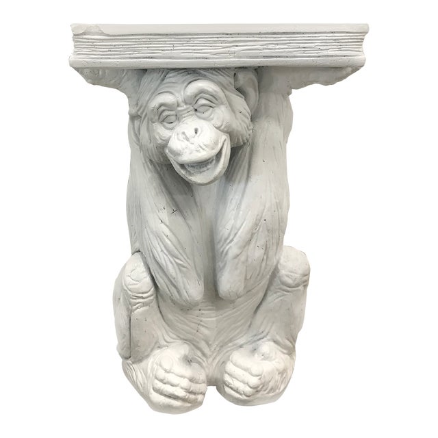 Vintage Plaster Monkey Table For Sale