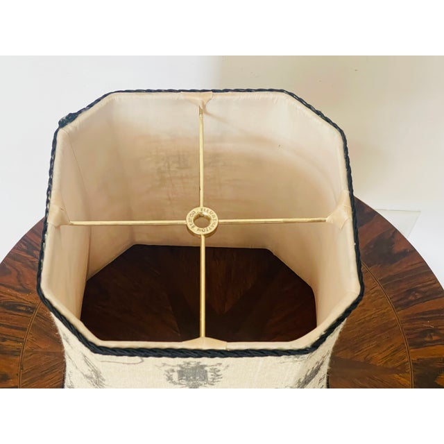 French Paris linen hexagonal lamp shade..