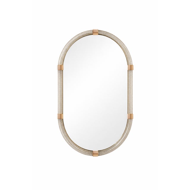 White Giove Murano Glass Mirror by Fratelli Tosi For Sale - Image 8 of 14