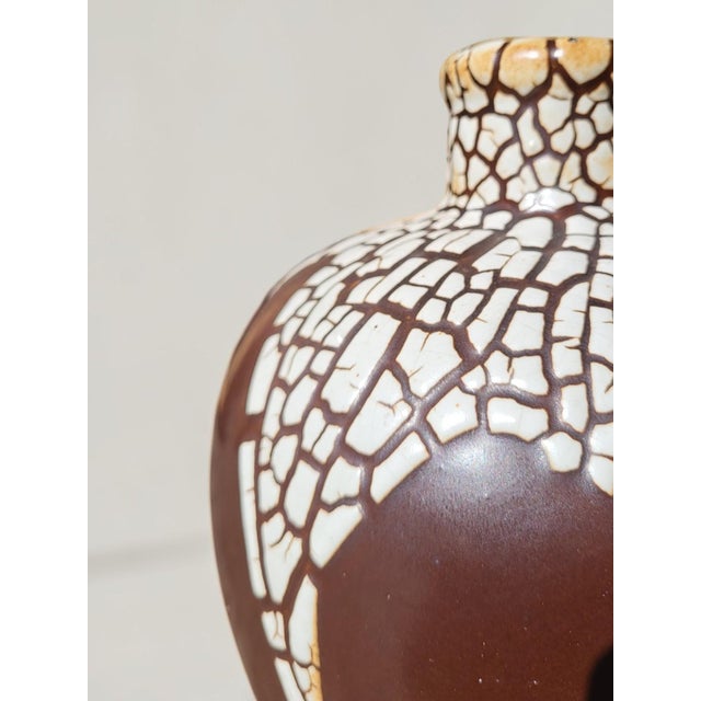 Ceramic Art Deco Stoneware Vase with Snakeskin Pattern by Léon Pointu, 1930s For Sale - Image 7 of 11