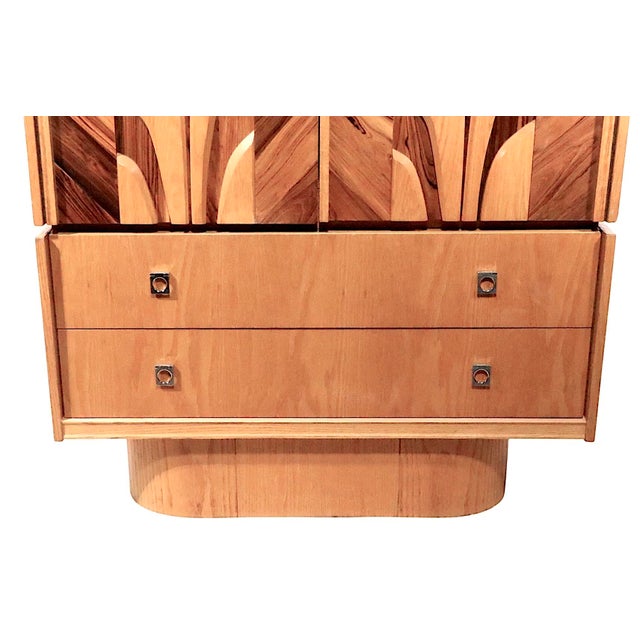 Brutalist Organic Mid Century Modern Tobago Armoire Chifferobe Made in Canada C 1970's For Sale - Image 10 of 16