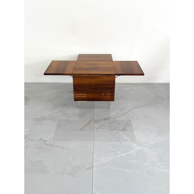 Vladimir Kagan Rare Rosewood & Lucite Tic-Tac-Toe Expandable Coffee Table by Vladimir Kagan For Sale - Image 4 of 11