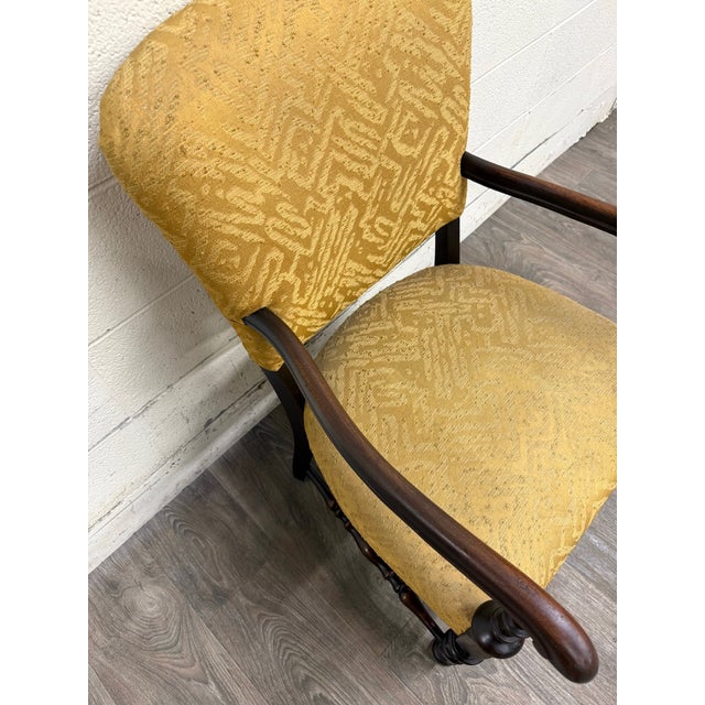 Vintage Spanish Revival Renaissance Revival Walnut Armchair For Sale - Image 10 of 14