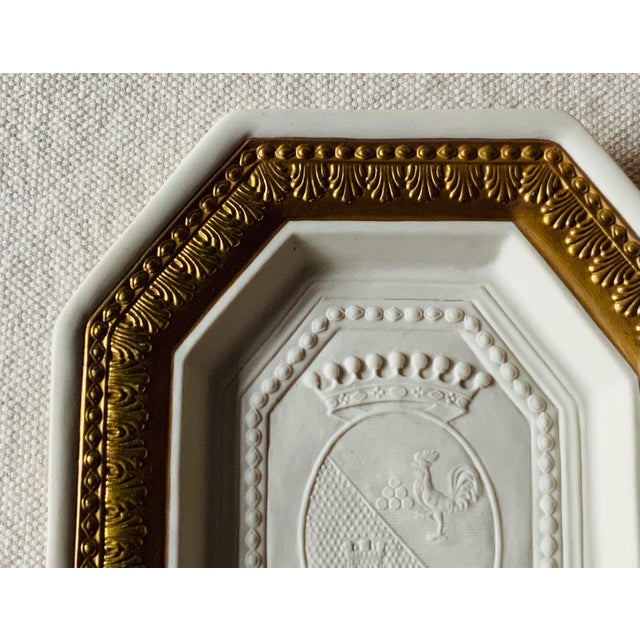 Italian Bisque Porcelain Grand Tour Style Plaque With Gold Border | Italy, Mid-20th C. For Sale - Image 18 of 18
