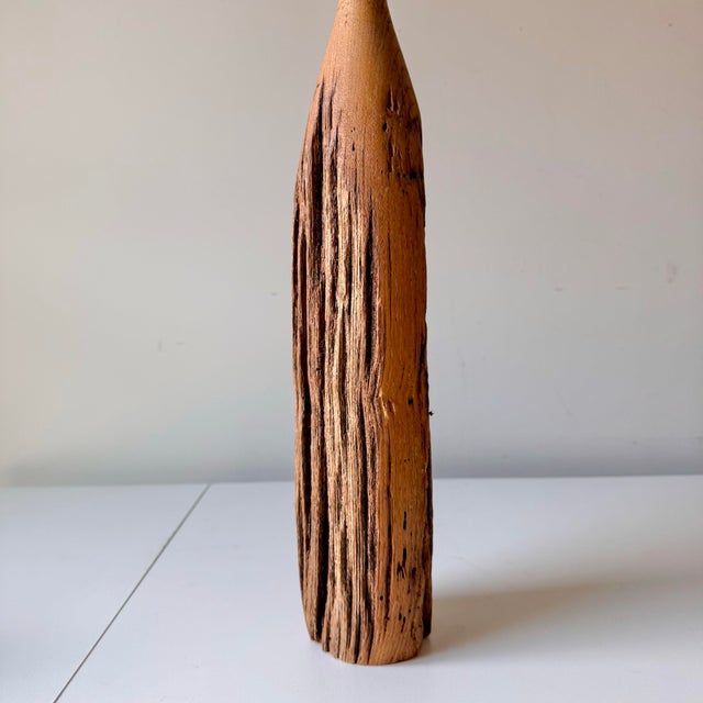 Late 20th Century Late 20th Century Turned Live Edge Wood Bottle Vase For Sale - Image 5 of 8