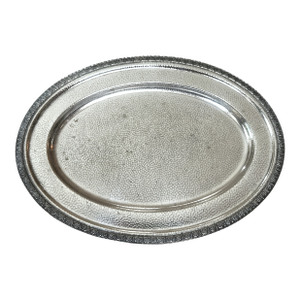 Vintage 1940s Hammered Hotel Silver Epns Oval Platter