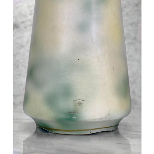 Antique Japanese Nippon Porcelain Double Handle Floral Motif Vase For Sale - Image 9 of 12