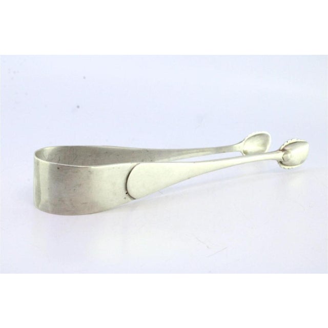 Silver Sugar Tongs with Shell-Shaped Cutouts For Sale - Image 3 of 7