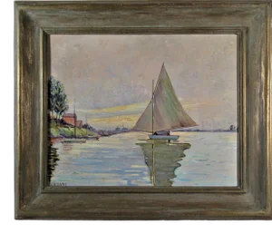 Sailboat on the Lake, Circa 1940