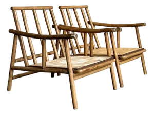 Vintage Coastal John Wisner for Ficks Reed Lounge Chairs - A Pair