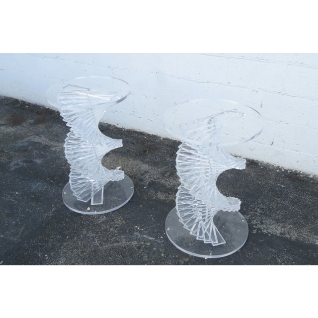 Hollywood Regency Hollywood Regency Stacked Lucite Base and Glass Top Dining Table For Sale - Image 3 of 13