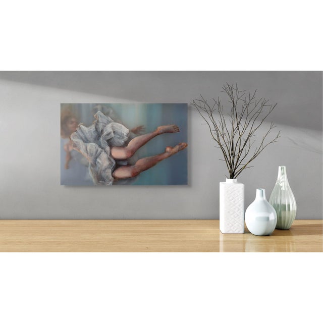 Early 21st Century Falling Softly by Michelle Jader | Oil On 3 Acrylic Panels Depiction of a figure in motion. For Sale - Image 5 of 5