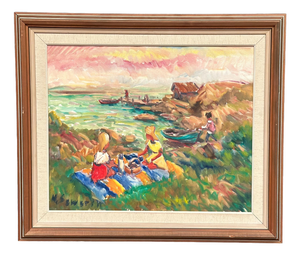 Nils Sewerin, Picnic, 1960s, Oil on Canvas, Framed
