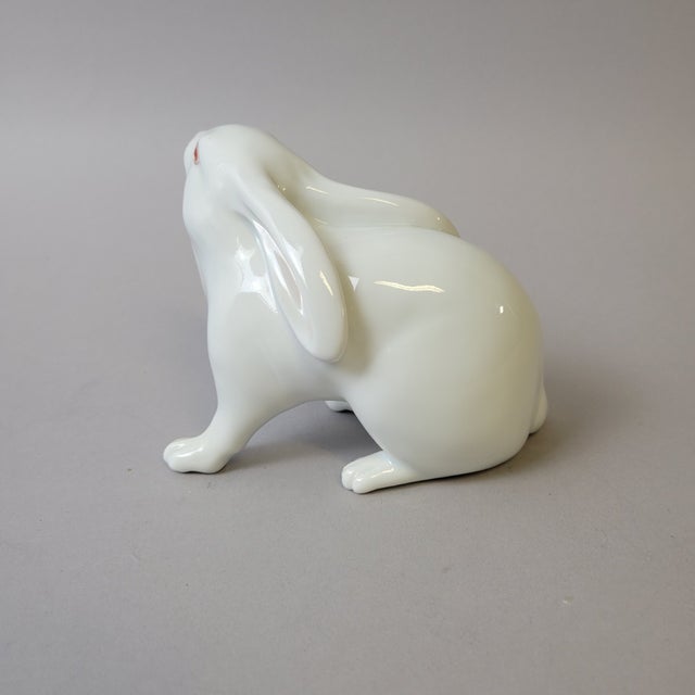 Ceramic Vintage Herend White Rabbit Figurine, Hungary For Sale - Image 7 of 10