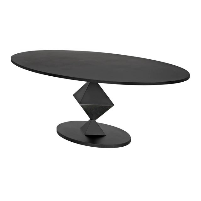 NOIR Katana Oval Dining Table, Black Metal Chairish