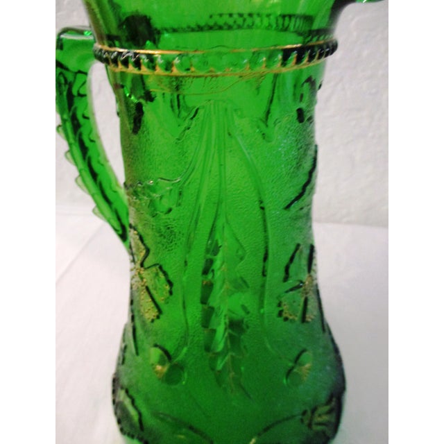 Antique Northwood Emerald Green Glass Pitcher Chairish