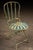 Pair of Vintage François Carré Wrought Iron "Sunburst" Folding Garden Chairs For Sale - Image 4 of 8