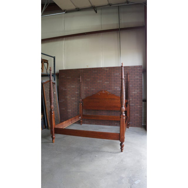 Ethan Allen King Montego 4 Post Bed For Sale - Image 6 of 6