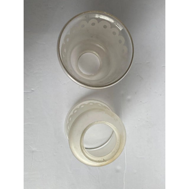 1940s Victorian Style Frosted Laced Hand Blown Glass Shades - Set of 6 For Sale In Los Angeles - Image 6 of 8