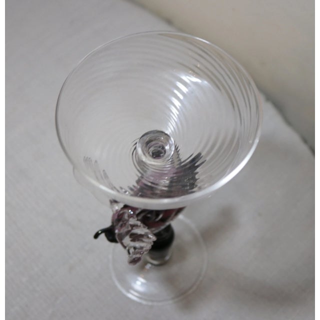 1990s Share Hand Blown Dragon Venetian Murano Art Studio Glass Goblet Chalice Stemware Cup For Sale - Image 11 of 11