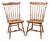 Pair of Vintage L. Hitchcock Maple Windsor Fan-Back Side Chairs, Hand-Stenciled, Circa 1970 For Sale