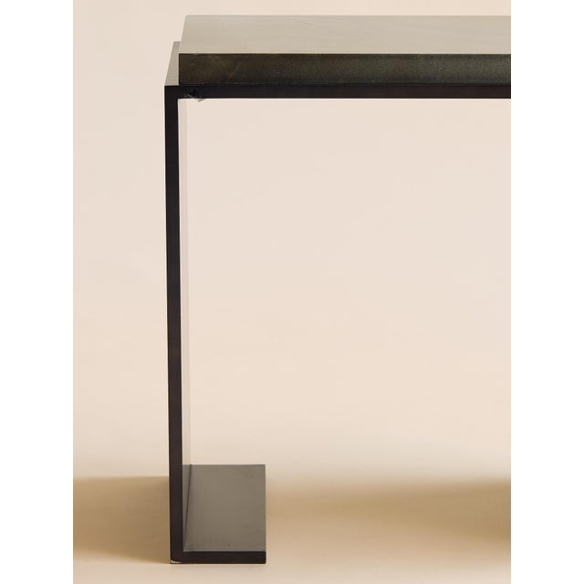 Stone 1990s The Steel and Marble Side Table For Sale - Image 7 of 9