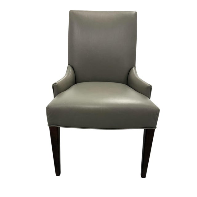 Quick Hits: Authentic Arhaus Rhen Leather Side Arm Chair Showroom sample with original tag and minimal wear Upholstered in...
