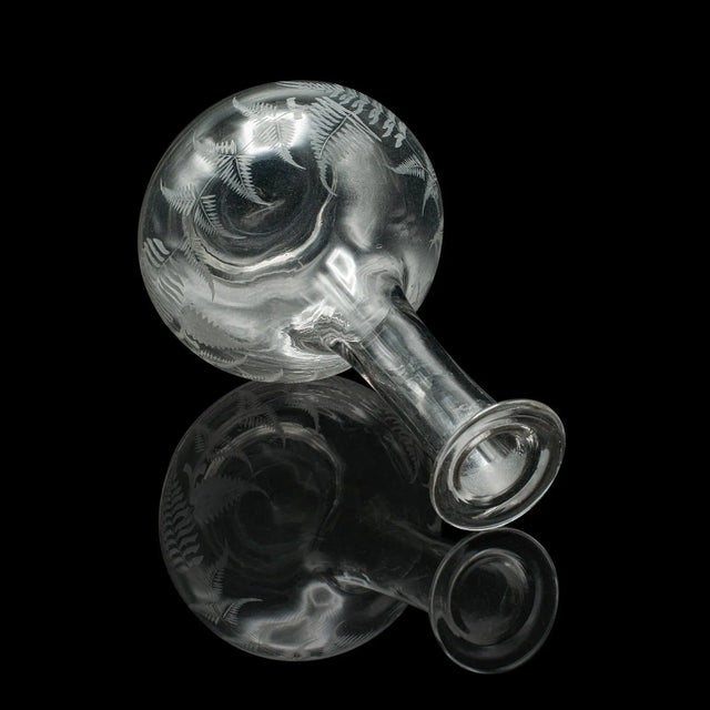 Glass Vintage Wine Decanter, English, Glass, Aerator, Liqueur Vessel, Mid 20th Century For Sale - Image 7 of 10