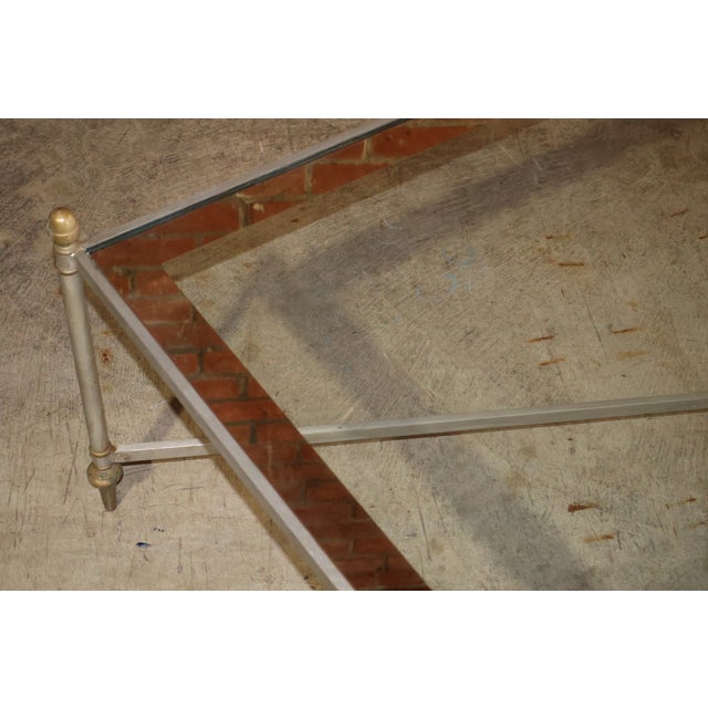 Metal A Steel & Brass Coffee Table by Maison Jansen, France, 1950s For Sale - Image 7 of 13