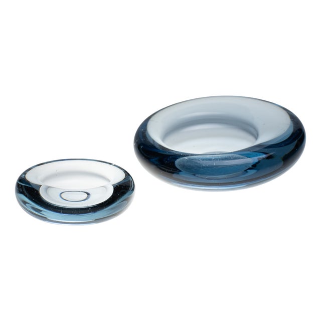 Akva Series Ashtrays by Per Lütken for Holmegaard, 1950s, Set of 2 For Sale