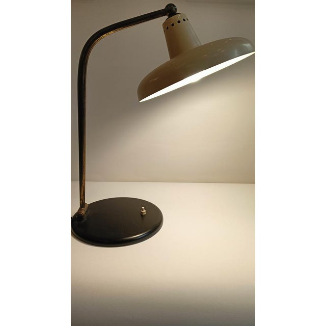Large Desk Lamp in Brass and White Steel, Italy, 1950s For Sale - Image 11 of 17