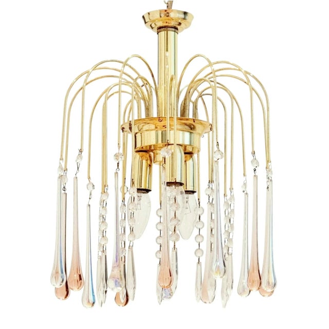 Murano Glass Teardrop Waterfall Chandelier, Italy, 1970s For Sale - Image 11 of 11