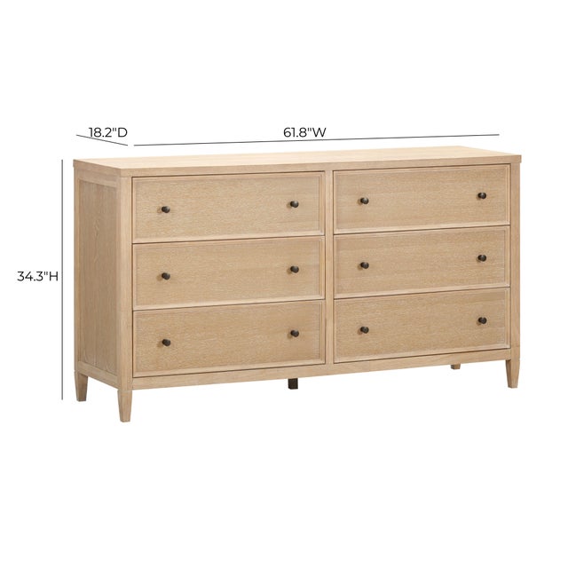 Bristol Park Whitewashed Oak Wood Dresser For Sale - Image 10 of 11