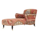 George Smith Kilim Upholstered Chaise Longue For Sale