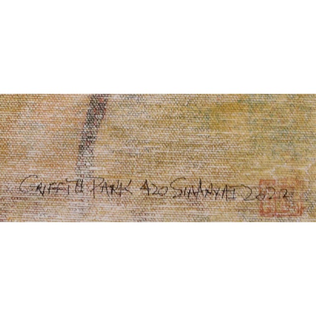 "Griffith Park 420" Contemporary Abstract Botanical Mixed-Media Photograph on Gold Painted Canvas, Framed For Sale - Image 4 of 5