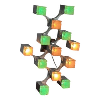 Cubic 13-Light Suspension Lamp from Sciolari, 1970s For Sale