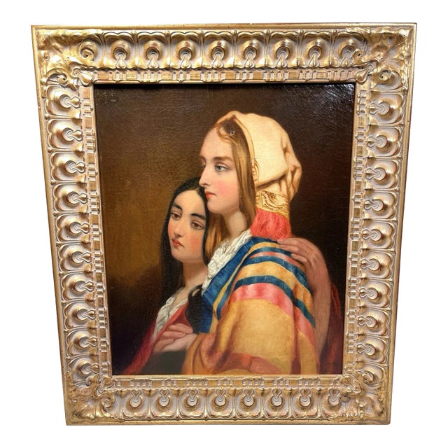 Antique Edwin Longsden Long Orientalist Oil Portrait Painting Women 19th Century, Framed For Sale